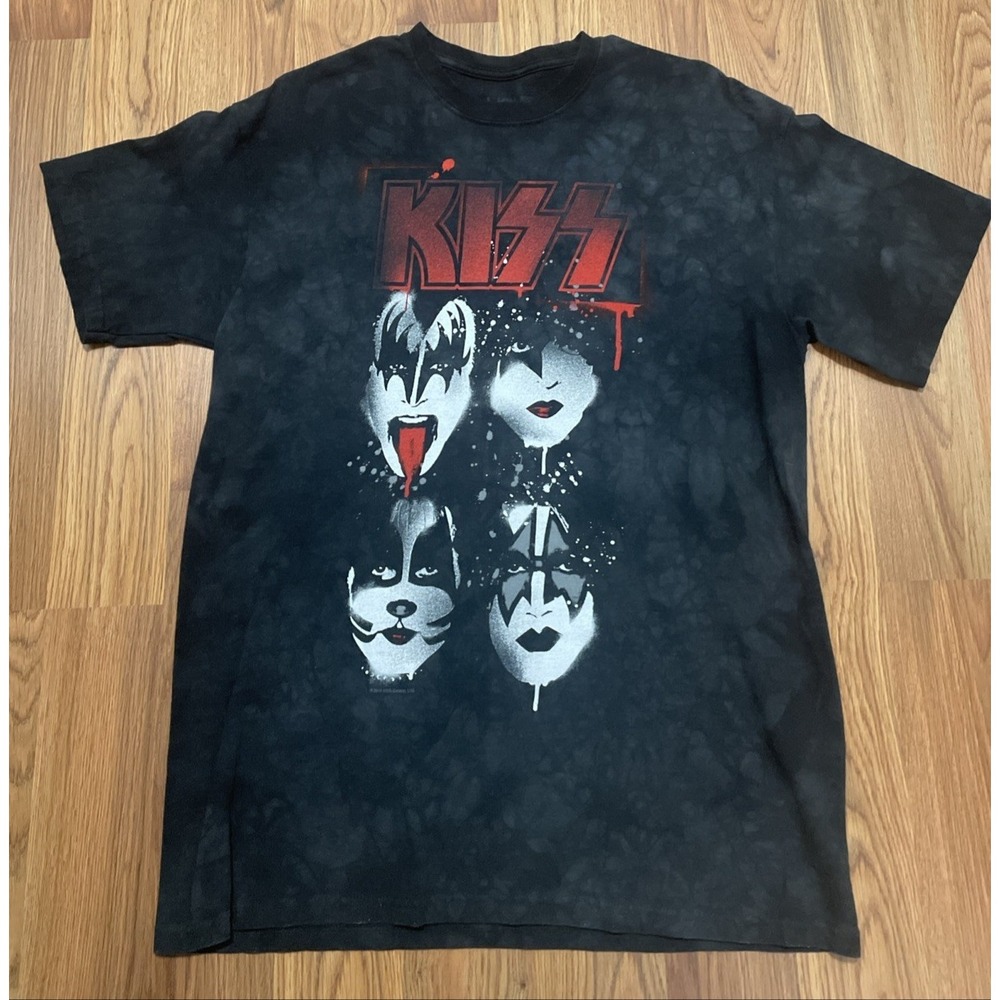 KISS Liquid Blue Vintage Band T-Shirt Mens Large Graphic Rock Tee